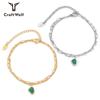 18K Vintage Hong Kong Style Double-Layer Titanium Steel Bracelet for Women