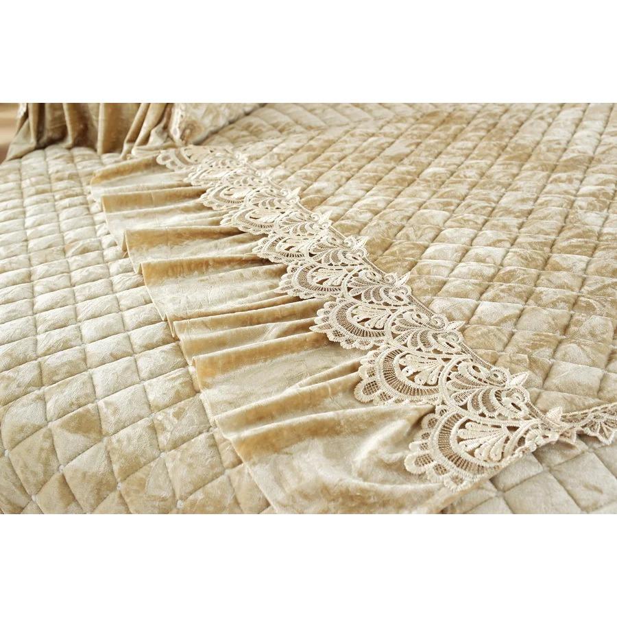 Luxury Golden Velvet Sofa Cover Elastic Dirt-proof Protector for 1-3 Seats Living Room Furniture