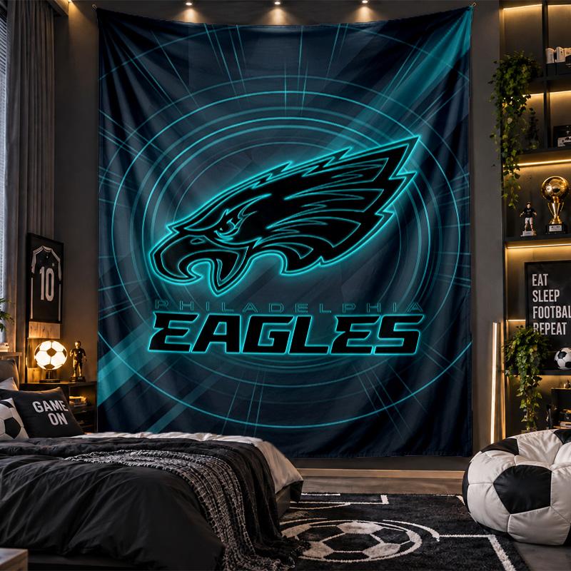 Wandbehang Wandteppich Philadelphia Eagles Druck Stoff für Wohnzimmer Schlafzimmer Heimdekoration