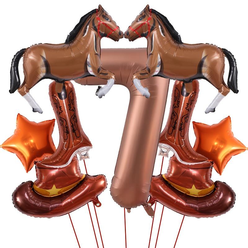 9pcs Western Party Balloons Horse Boots Balloons Wild West Cowboy Rodeo Themed Birthday Party Bachelor Party Farm Decorations
