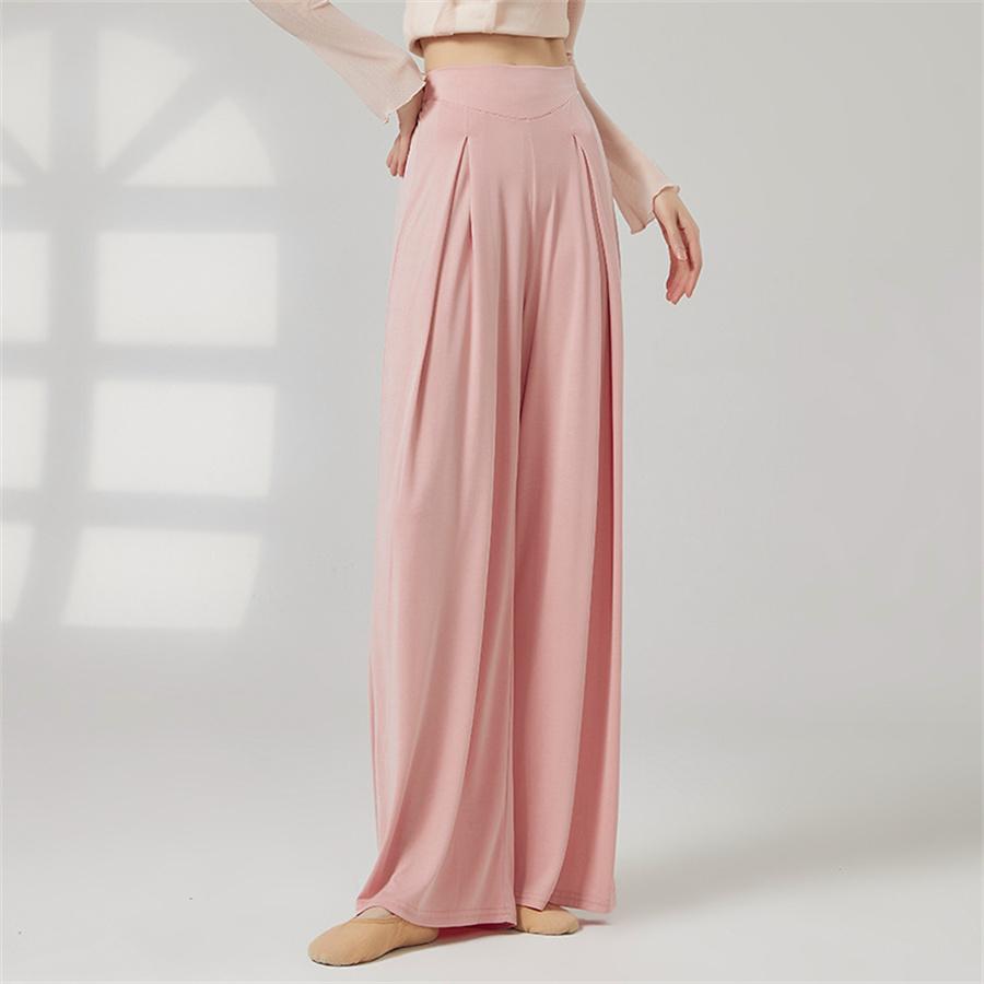Damen Klassischer Tanz Trainingshose Ausgestellte Hose Atmungsaktiv Lockerer Schnitt Damen Ballett Moderner Tanz Performance Elegante Hose