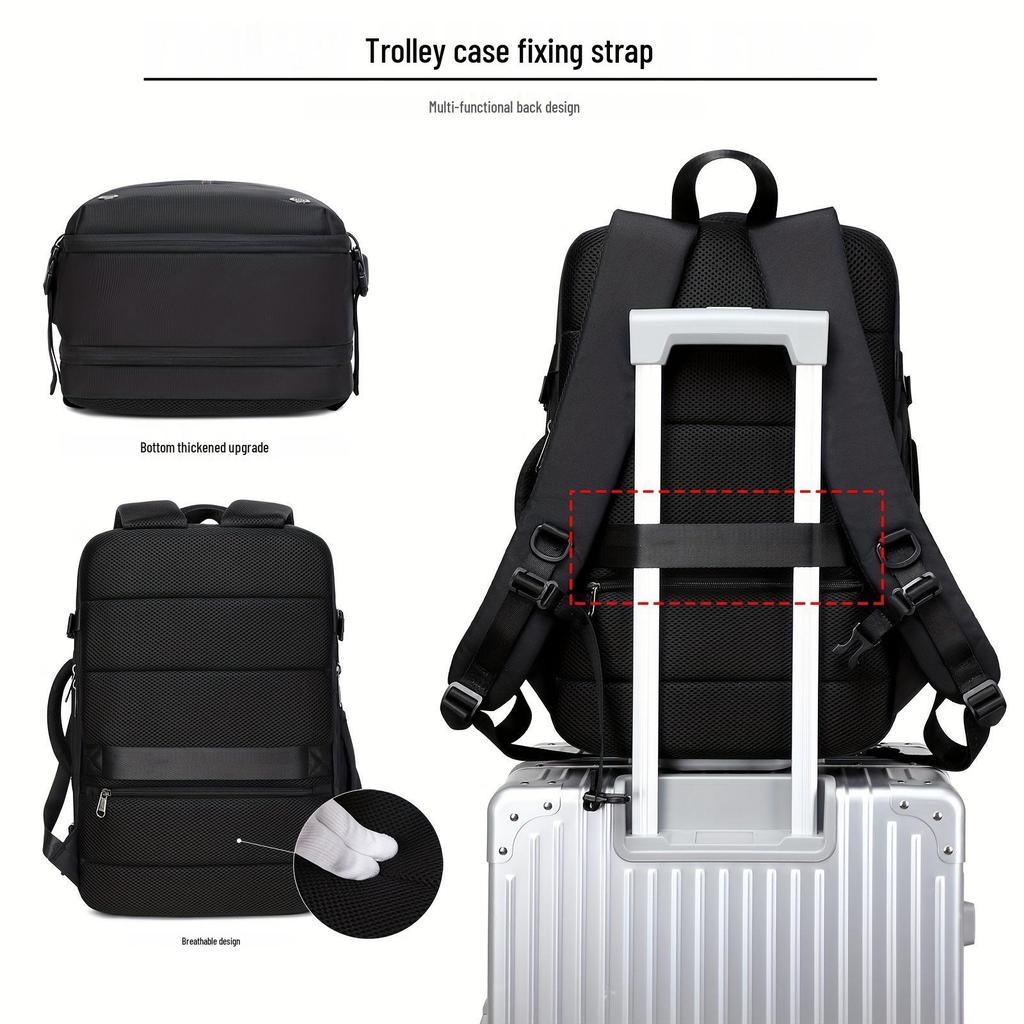 Large-Capacity Expandable Business Travel Backpack for 17.3 Inch Laptop