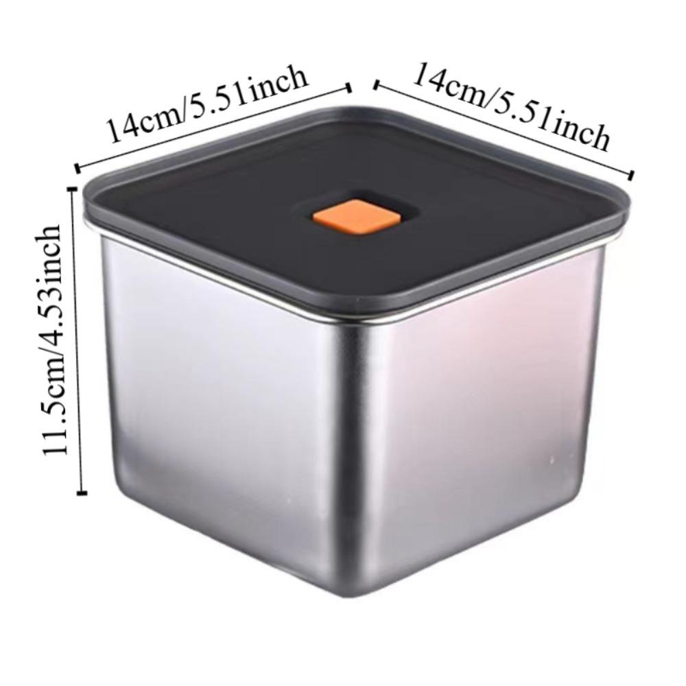 

Sturdy Fresh-keeping Box Stainless Steel Snacks Containers Box Kitchen Accessories 14cm-with cover