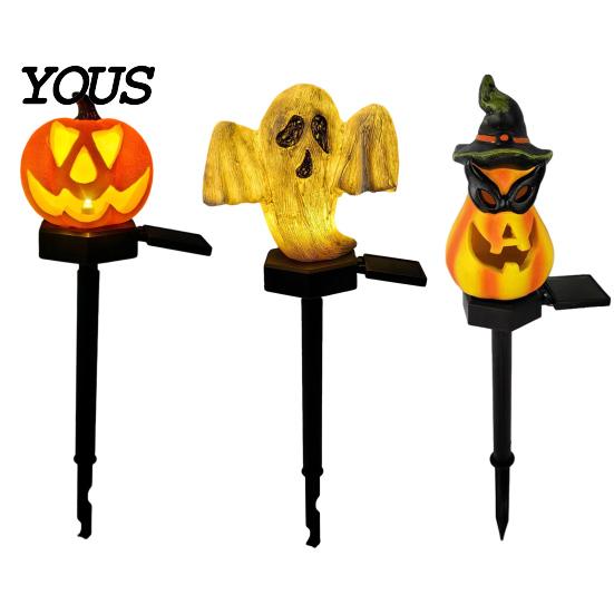 Outdoor Solar Pathway Lights Halloween Pumpkin Light, Ghost Yard Stake Lamp Lamp, Waterproof Decor Light for Garden Patio Lawn Themed