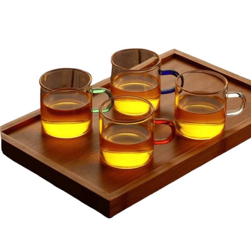 Heat-Resistant Glass Tea Cup with Handle - Household Gongfu Style, Transparent and Thickened for Individual Use