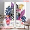 2pcs 2D Flat Printing Window Curtains Zebra Tropical Birthday Party Fabric Without Electricity Festive Wall Decor Perfect for