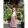 Kumikumi Sweet Set Hollow Short Sleeveless Vest Women Summer Drape Skirt Large Swing Skirt Two-piece Set