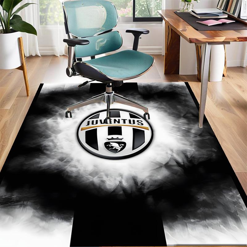 Juventus Football Polyester Carpet, Soft Indoor Mat for Office Chair, Living Room, Computer Desk - Decorative Home Office Rug Design