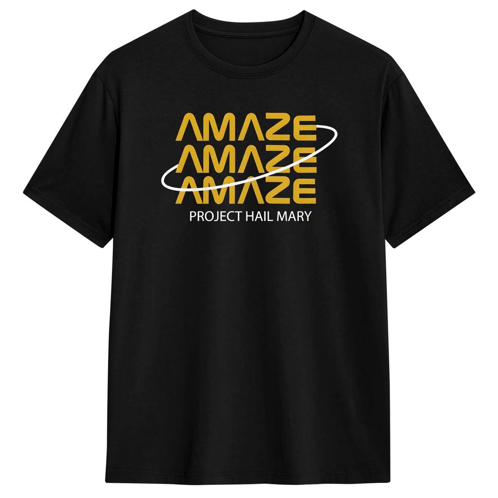 Streetwear Tshirt Amaze Amaze Amaze Project Hail Mary Cotton T Shirts Trendy Cool Tshirt For Unisex Beach Short Sleeve Clothes
