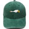 Cute lazy big white goose embroidered baseball cap washed retro dad hat men's and women's casual sunshade cap