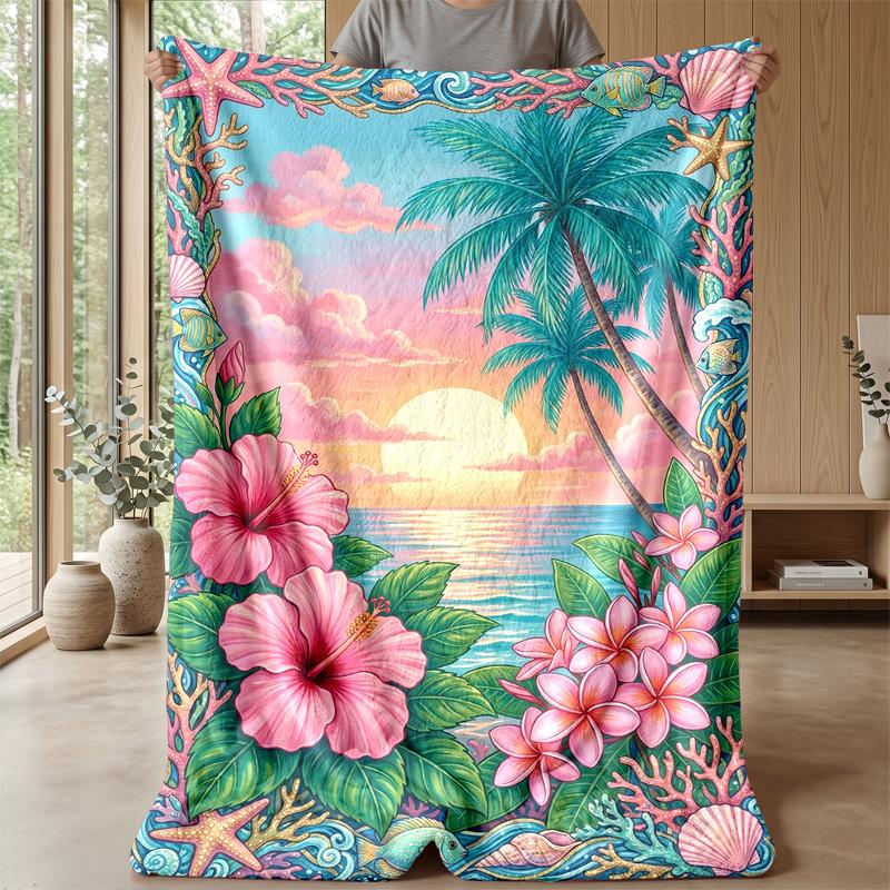 Sunflower Starry Night Theme blanket Lightweight Warm Flannel Blanket Decorative Throw Blanket for Home Decoration
