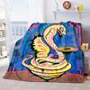 Cobra Theme Blanket Animal Print Flannel Blanket Soft Comfort Blanket Bedroom Living Room Decorative Blanket
