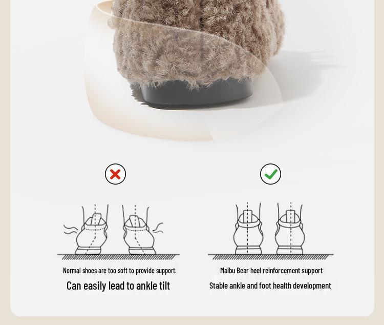 Winter Plush Baby Walker Shoes - Warm, Furry, Flat Bottom Infant Shoes for Girls with Velvet Lining