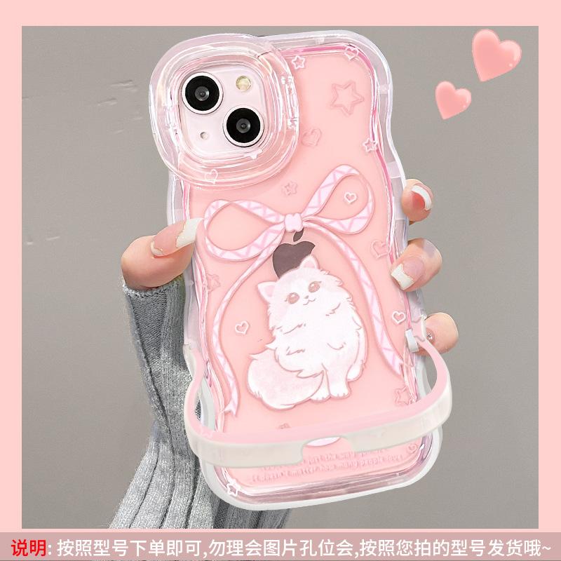 Bow cat is suitable for Apple 11 cute mobile phone case iphone11promax double bracket 11 new women's 11.