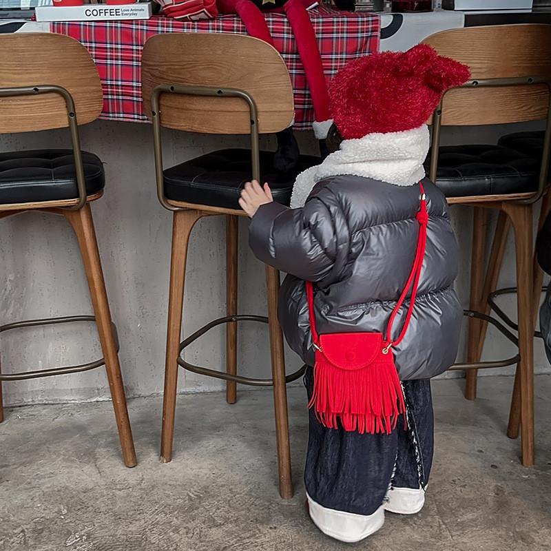 Modern Unisex Childrens Shoulder Bag With Trendy Tassels Perfect Preschoolers For