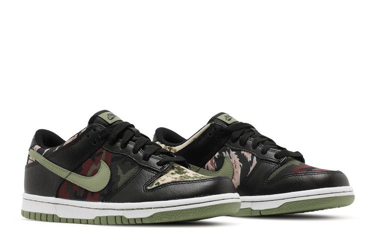 Kids' Sneakers Nike Dunk Low Crazy Camo (GS) Black/Multi-Olive