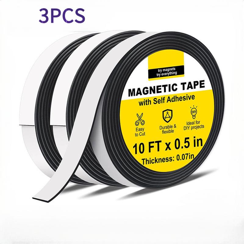 

Self Adhesive Magnetic Tape Super Strong Rubber Magnet Strips DIY Powerful Photo Poster Fridge Magnets Roll Flexible Magnetic