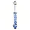 Transparent Crystal Blue Ripple Wand Glass Quantity Plug