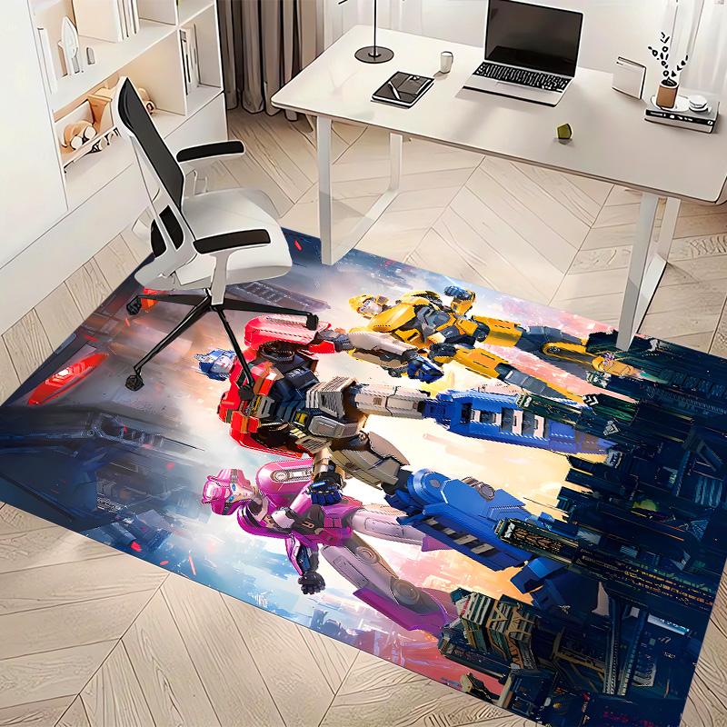 Bumblebee and Optimus Prime1 Printed Absorbent Washable Carpet, Non-Slip Bathroom Mats, Kitchen Rugs, Yoga Mat,Living Room Entrance, Camping Picnic Ru