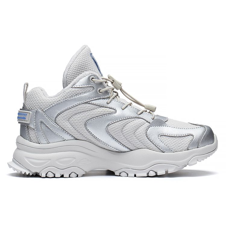Li Ning Youth  Childrens Sports Lifestyle Series Warm Letter Low-Top Casual Shoes Kids Casual Shoes Antarctic-Gray YKCS210-5