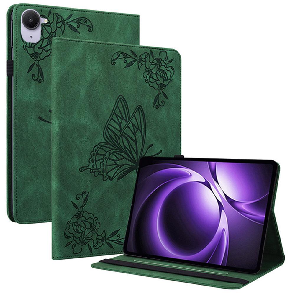 For Xiaomi Redmi K Pad Case Butterfly Flower Imprint PU Leather Tablet Cover with Card Slots