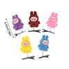 6Pcs Kawaii Labubu Spring Hair Clip 3D Cartoon Doll Hairpins Duckbill Clip Headwear Children'S Hair Accessory Party Decorations
