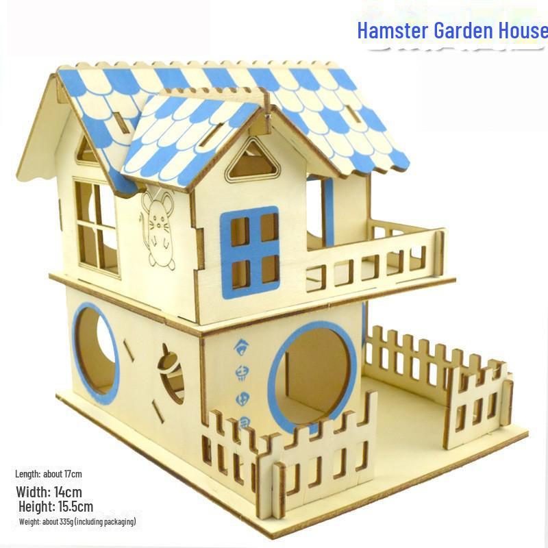 Chinese Style Hamster Villa: Cage, Stairs, Toys, Golden Bear Springboard, Ladder, Nest, Furniture, Fence.