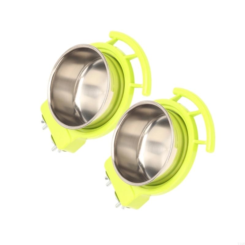 2Pcs Stainless Steel Bird Feeder Bowl Perfect For Parrots Canaries Feeding