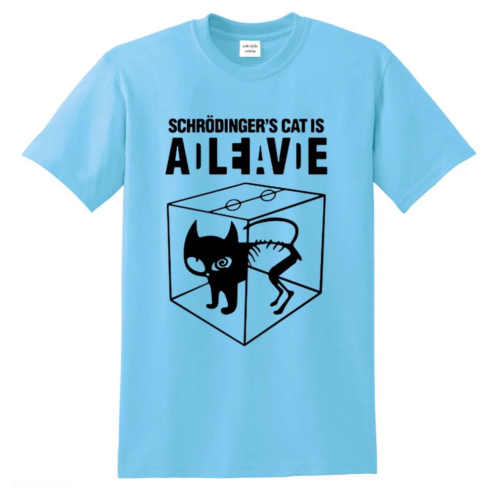 Men's T-shirt Top Quality Cotton Schrodinger's Cat Print Men T Shirt Crew Neck Casual The Big Bang Theory Mens Tshirt Geometric
