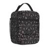 Red Black Paisley Mandala Lunch Box Portable Insulated Lunch Bag Reusable Cooler Tote Bag for Women Men Work Picnic Beach Hiking