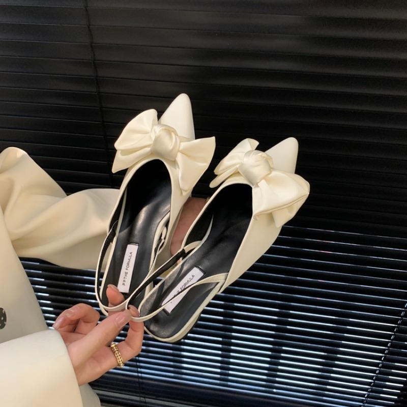 

Women High Heels Sandals New Summer Fashion Sandals Women Pointed Toe Sexy Bow Tie Dress Party Shoes for Women Zapatos De Mujer 40 білий