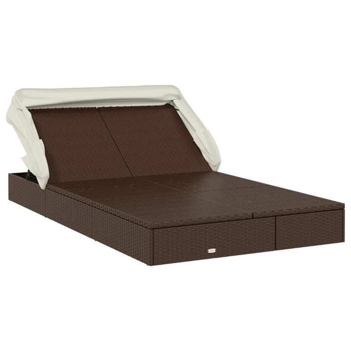 VidaXL Transat 2 places avec toit pliable marron 213x118x97 cm 319649