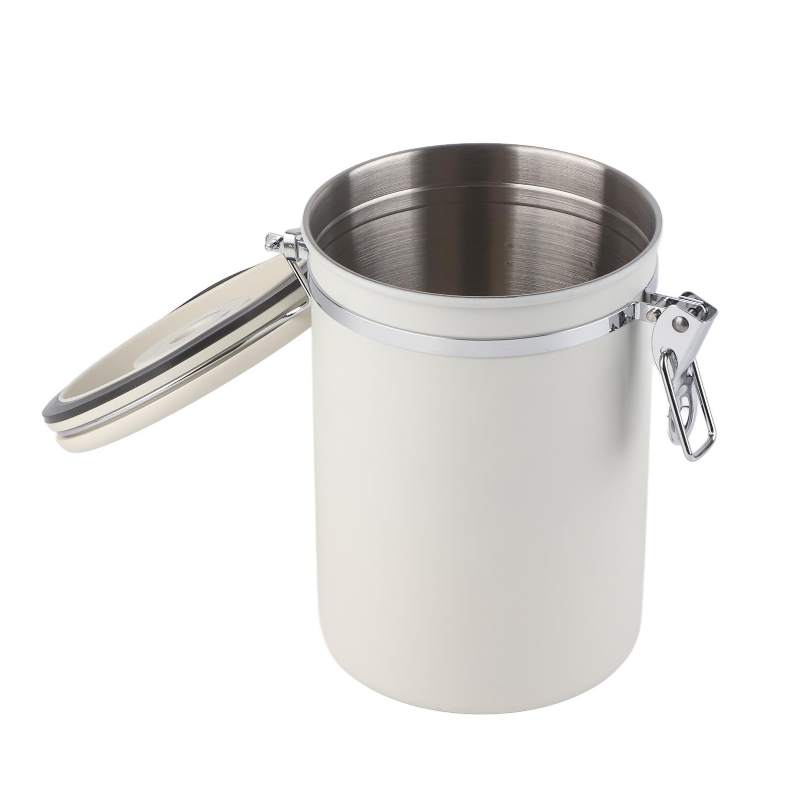 

Канистра для кофе 304, герметичный контейнер для хранения кофейных зерен из нержавеющей стали с ложкой, 1,8 л. 1.2L белый