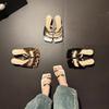 2025 summer new temperament versatile fashion French leopard print metal Internet celebrity casual comfortable light luxury women's heels
