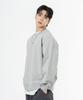 MOZMOZ Heavy Weight Pigment Back Embroidery Cutout Oversized Sweatshirt Gray