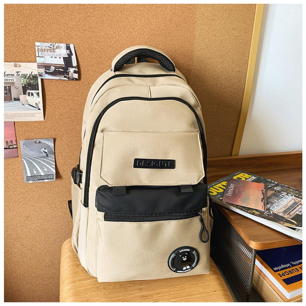 

High school college student schoolbag men s bag commuter backpack junior high school computer bag large capacity travel bag back хаки