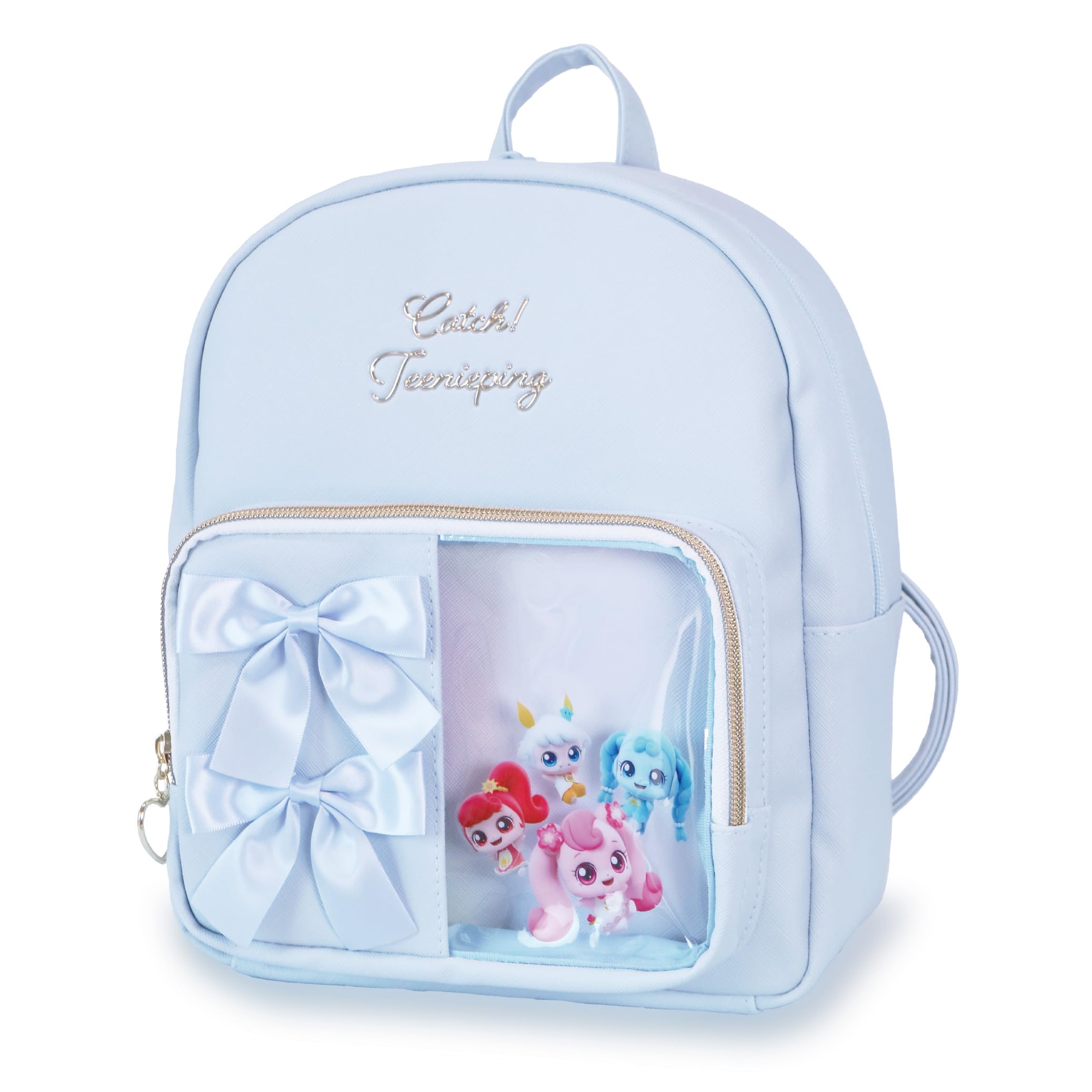 

NOVATRAIL Tinipin Hatchupin Mini Backpack, Faux Leather with Ribbon, for Girls, Secret Catch! Tinipin for Kids, Perfect for School, Daycare, and Outin