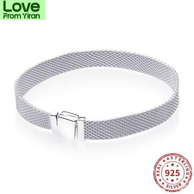 Prawdziwe 925 srebro koraliki klip koraliki bransoletki dla kobiet Fit oryginalna bransoletka refleksje Charms biżuteria Femme biżuteria