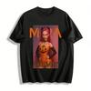 Halloween Themed Pumpkin Print Top Cool Pink-haired Girl Street Trendy Long-sleeve T-shirt Pure Cotton T-shirt