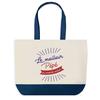 Sac cabas - PLANETEE - Pépé Meilleur du Monde - Coton - 40x45 cm - Fond bleu