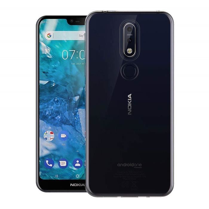 Coque - PHONILLICO - Nokia 7.1 - Silicone Souple - Ultra Fine - Transparent