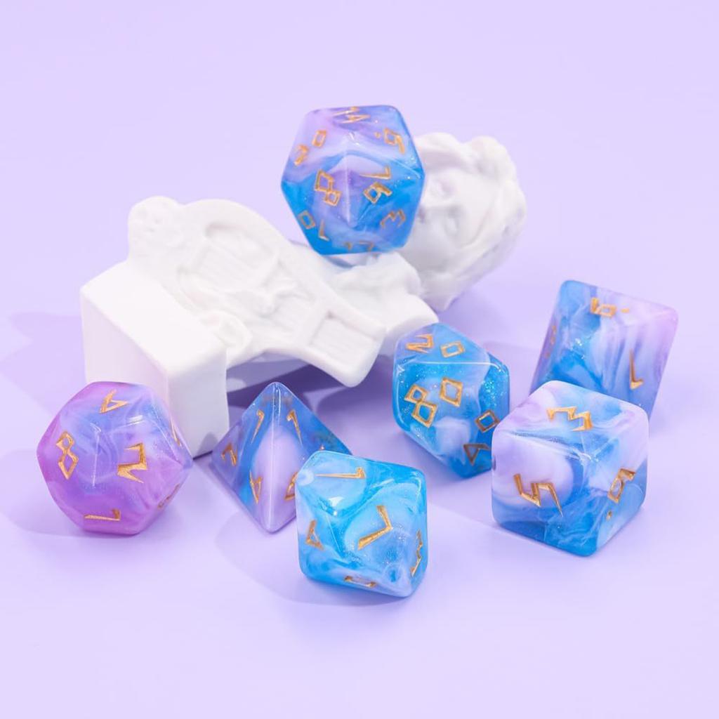 7Pcs Party Entertainment Dices Family Game Educational Toy Acrylic Polyhedral Dices Clear D4 D8 D10 Number Dices Set