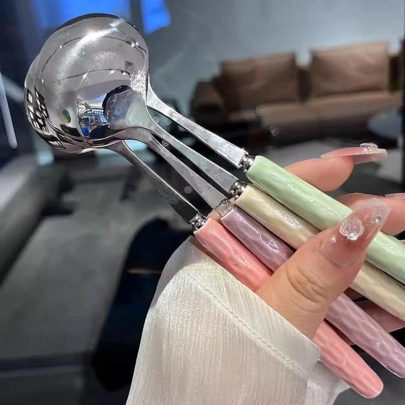 Long Handle Stainless Steel Coffee Spoon Teaspoon for Dessert Ice Cream And Cake - Kitchen Tableware And Gadgets