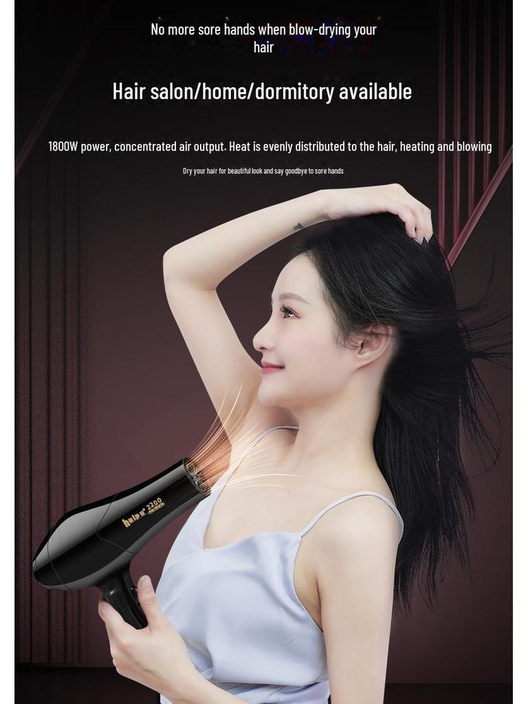 High-Power Salon Hair Dryer: Quick-Dry Negative Ion, Hot & Cold Air for Hair Care