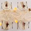 Genomskinlig bordslöpare Tüll Ostduk Paljetter Glitter Metallisk Folie Guld Festbordsdekorationer för Bröllop Födelsedag Babyshower