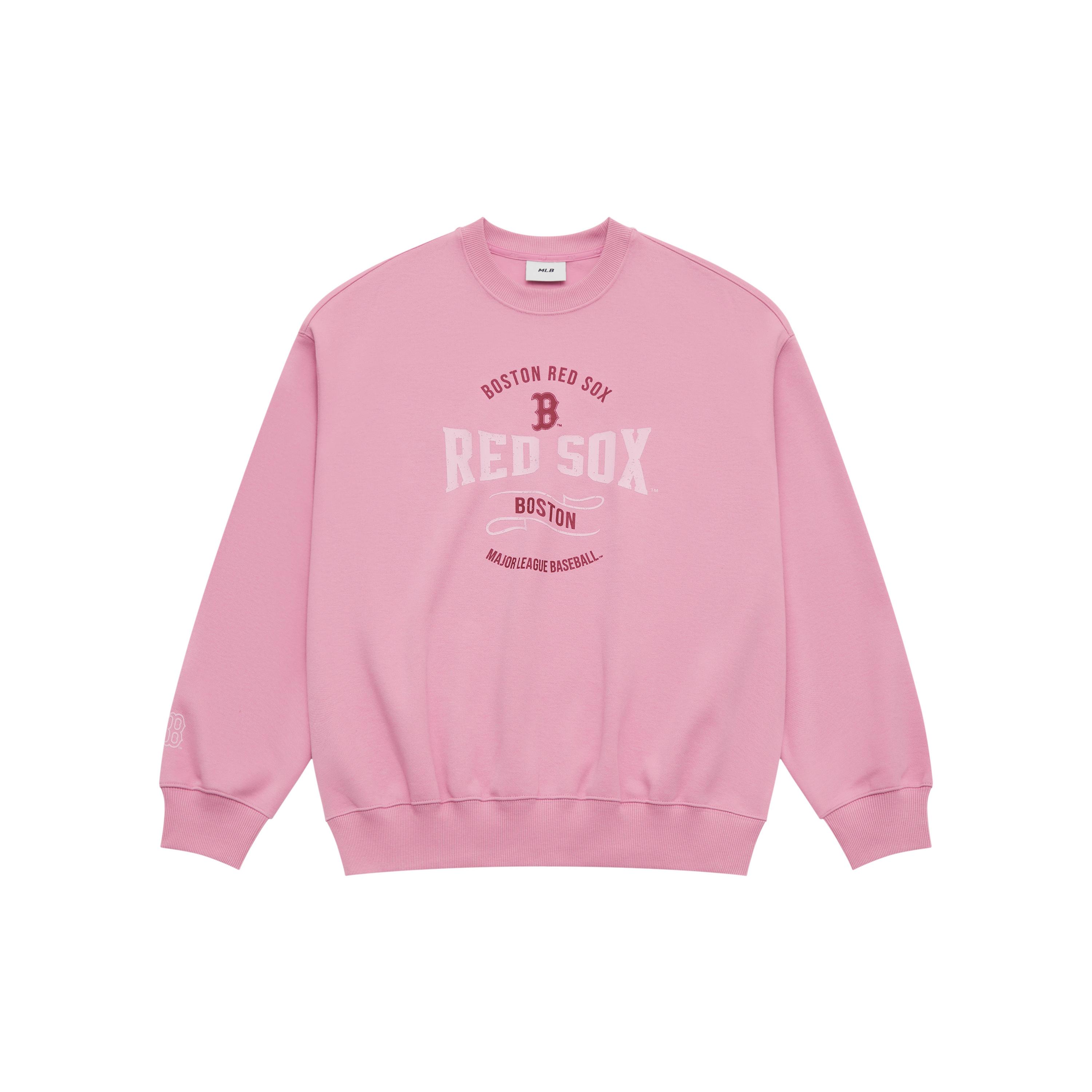 MLB Preppy Style Collection Boston Red Sox SS25 Sweatshirt Unisex Pink 3AMTV0651-43PKP L