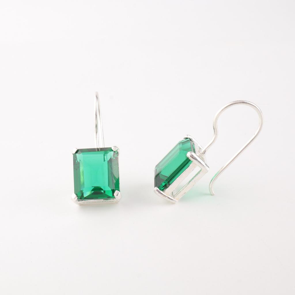 Chromdiopsid Edelstein 925 Sterlingsilber Schmuck Ohrringe 1,06" Zum Geschenk EE-167-3