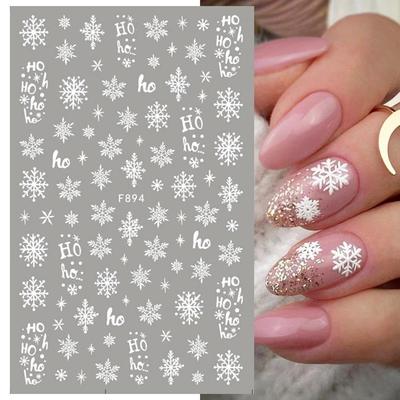 Schnee Weihnachten Nagelaufkleber Blumen Pflanzen Nail Art Aufkleber Floral Blatt Frühling Schieber Maniküre Dekor
