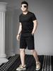 Ozhouzhan Summer Men's Casual Set 2025 New Solid Short sleeve T-shirt Five Points Shorts Men's Clothing Two-piece Set