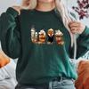 Latte Coffee Halloween Witch School Sweatshirt Fall Coffee Pumpkin Hoodies Retro Halloween Sweatshirt Vintage Halloween Gift Top